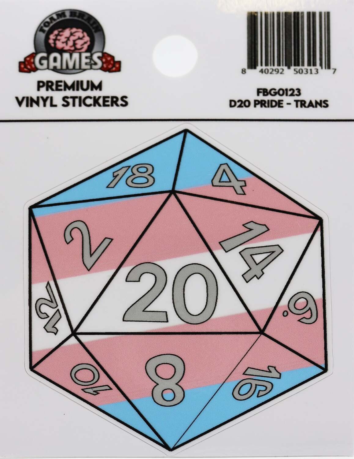 D20 STICKER - TRANSGENDER PRIDE - Image 2