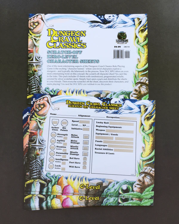 DCC RPG 0-Level Scratch Off Character Sheets