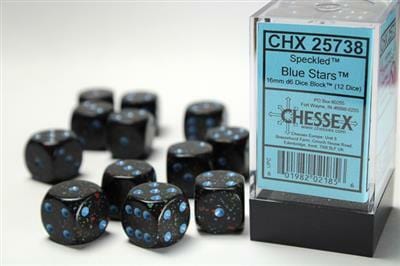 Speckled® 16mm D6 Blue Stars™ Dice Block™ (12 dice) - Image 3