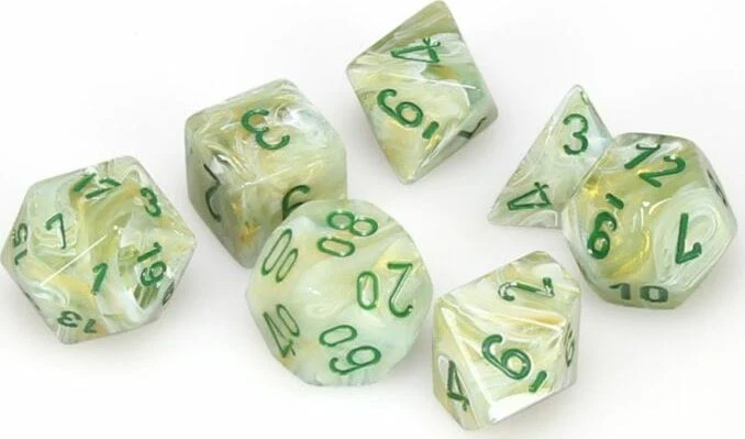 Marble Polyhedral Green/dark green 7-Die Set - Image 3