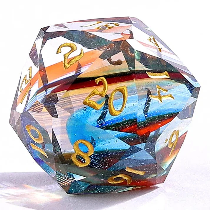 Dragon’s Hoard Luster Cut Dice Set - Rainbow Glass - Image 2