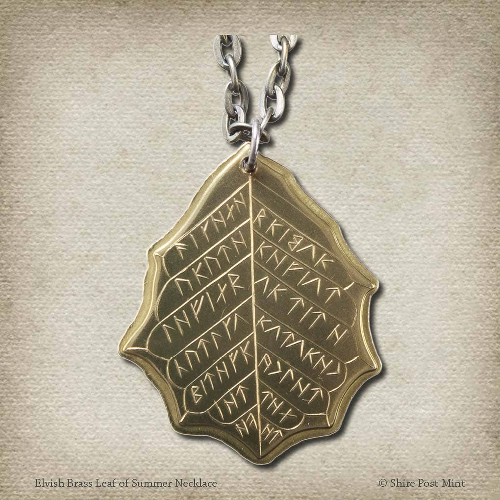 Elvish Brass Leaf Necklace - Image 2