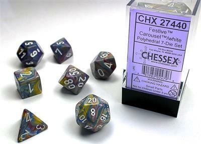 Festive Carousel/white Polyhedral 7-Die Set - Image 2