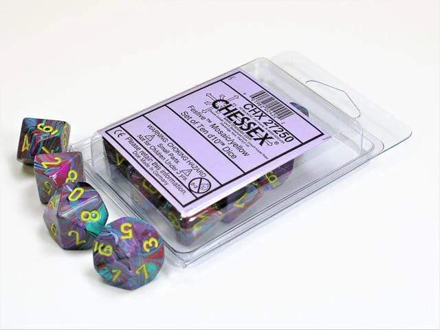 Festive Mosaic Yellow d10 set