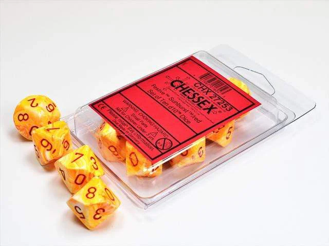 Festive Sunburst Yellow d10 set