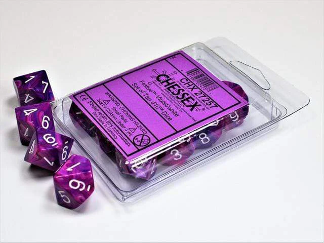 Festive Violet White d10 set