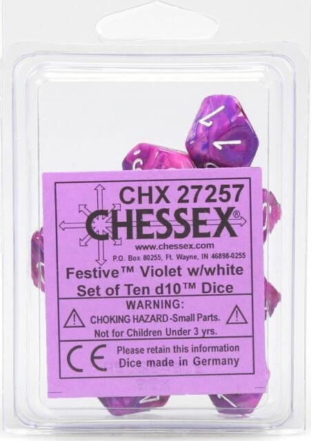 Festive Violet White d10 set - Image 2