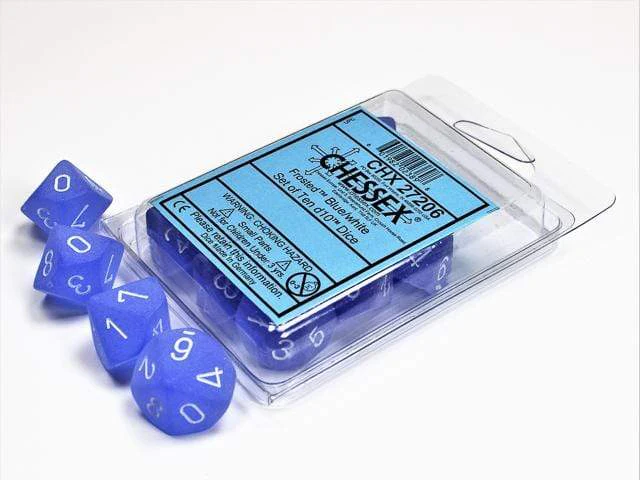 Frosted Blue White 10d10 set