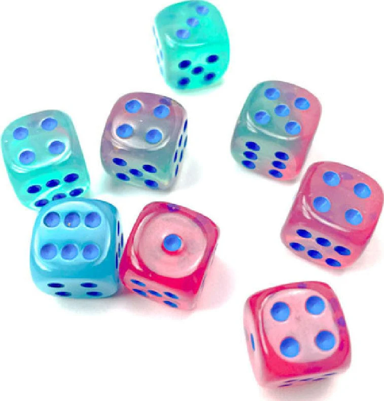 Gemini® 12mm D6 Gel Green-Pink/blue Luminary™ Dice Block™ (36 dice) - Image 11