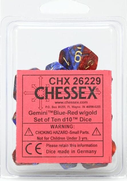 Gemini 2: Blue Red/Gold D10 Set - Image 2