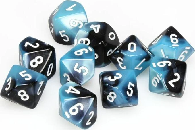 Gemini Black Shell White d10 set - Image 3