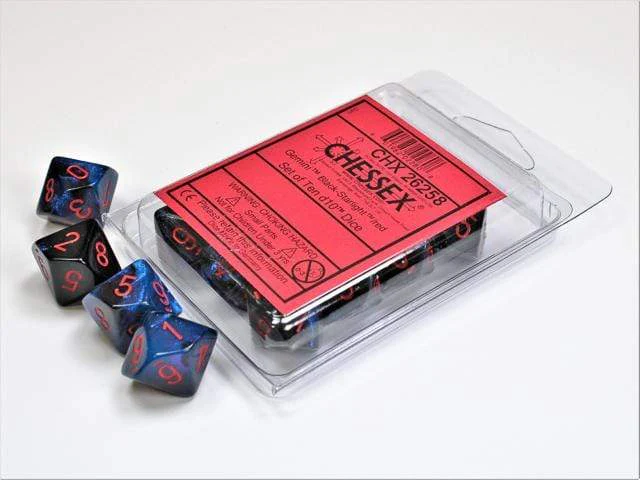 Gemini Black Starlight Red d10s