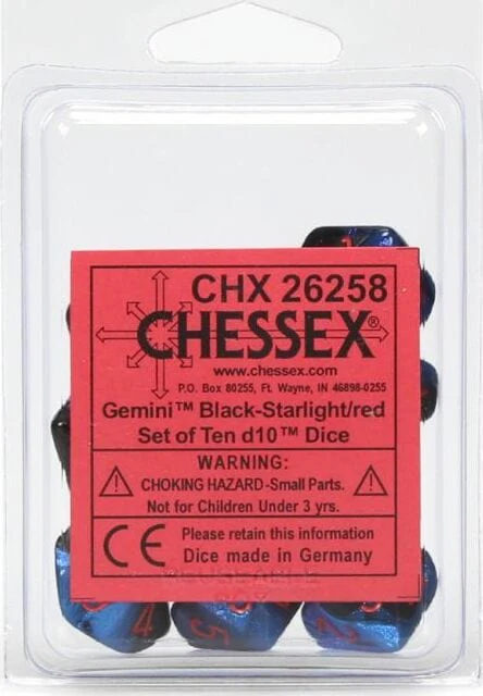 Gemini Black Starlight Red d10s - Image 2