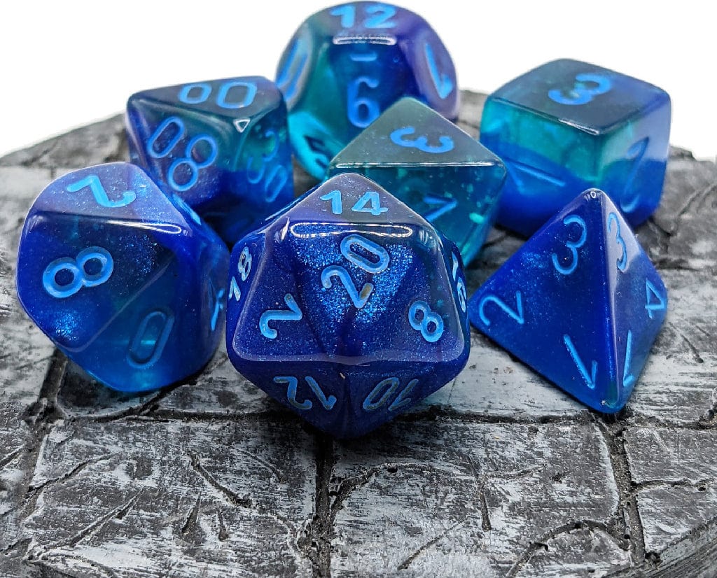 Gemini Blue-Blue/light blue Luminary Polyhedral 7-Die Set - Image 2