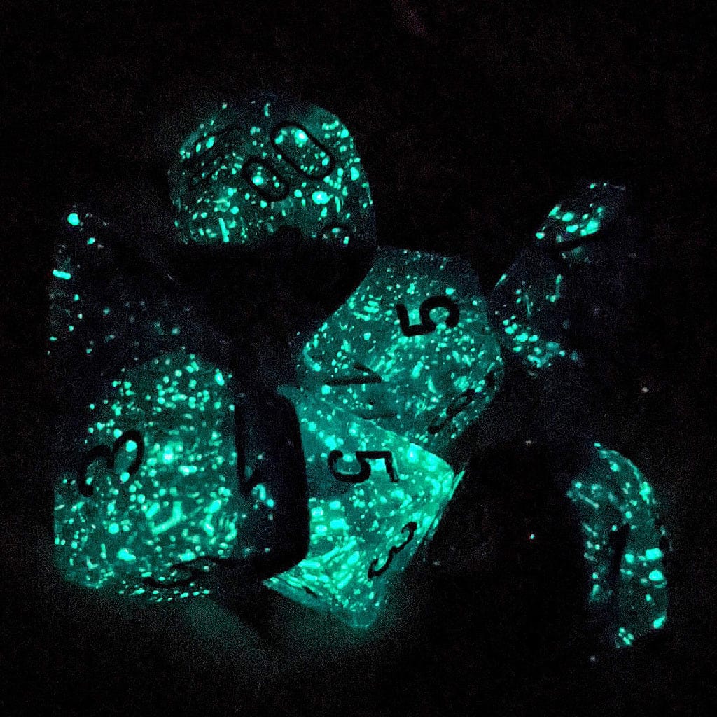 Gemini Blue-Blue/light blue Luminary Polyhedral 7-Die Set - Image 3