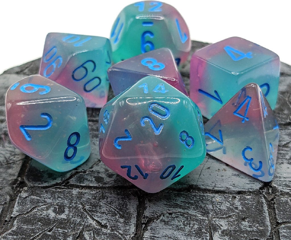 Gemini Gel Green-Pink/blue Luminary Polyhedral 7-Die Set - Image 8