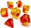 Gemini Translucent Red-Yellow/gold Polyhedral 7-Die Set - Image 5