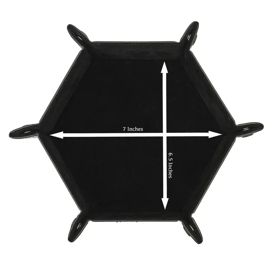 Hexagon Snap Folding Dice Tray - Black - Image 3