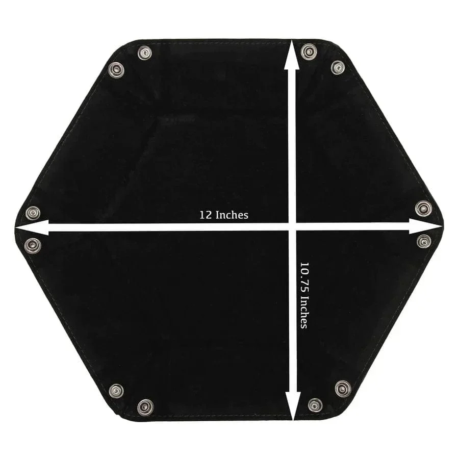 Hexagon Snap Folding Dice Tray - Black - Image 5