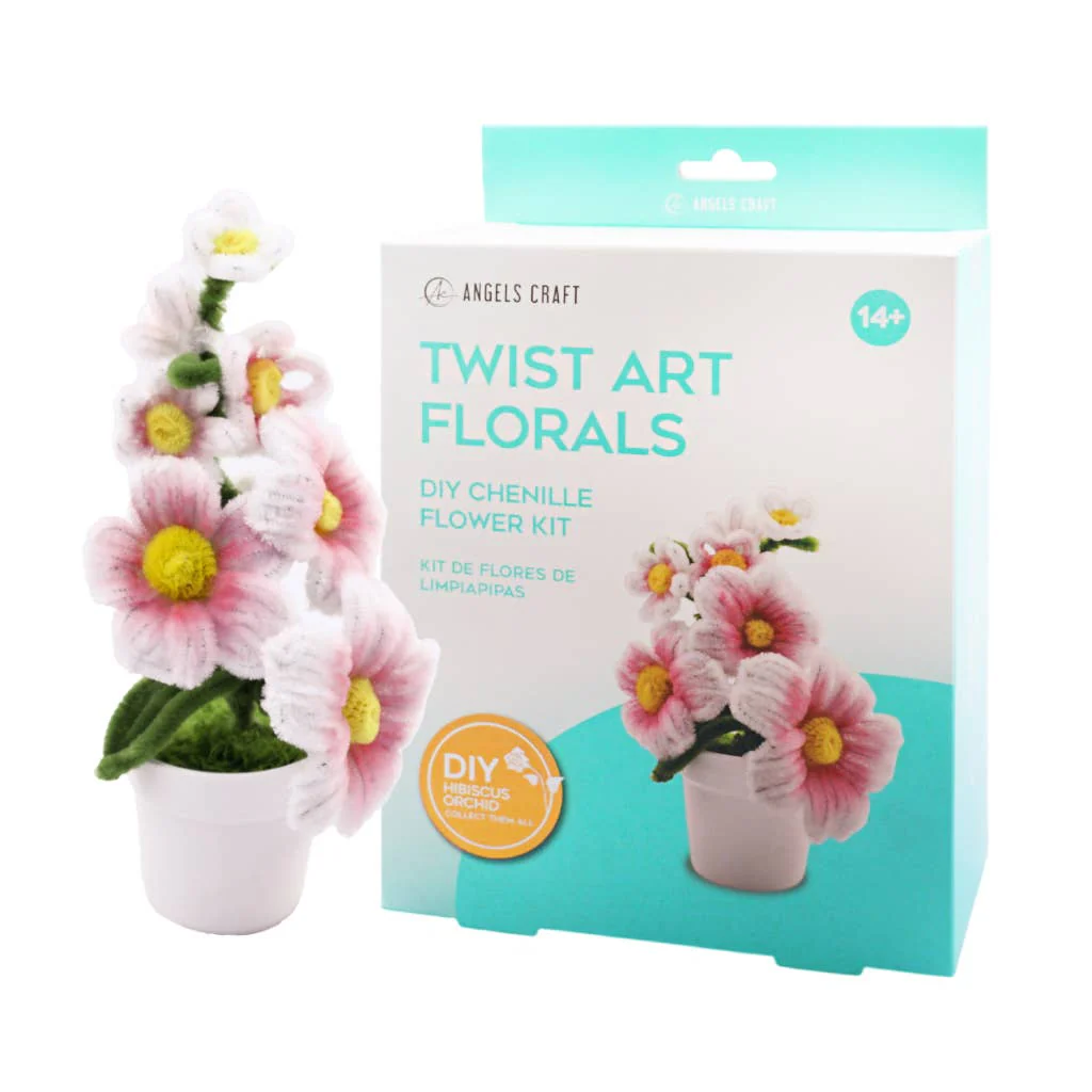 Hibiscus Twist Art Floral DIY Kit – Chenille Flower Craft