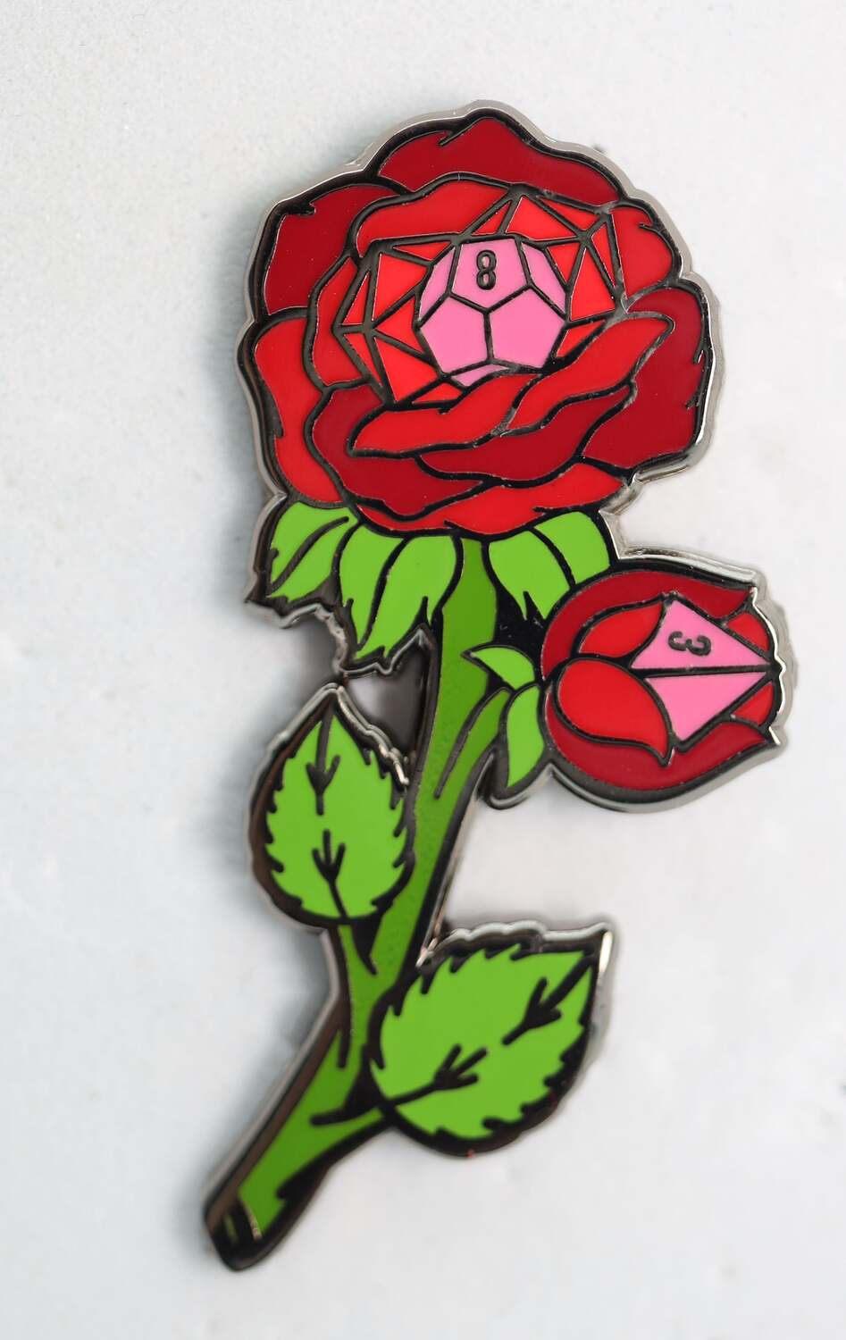 HOLLOW HEARTS ENAMEL PIN: DICE ROSE - Image 2