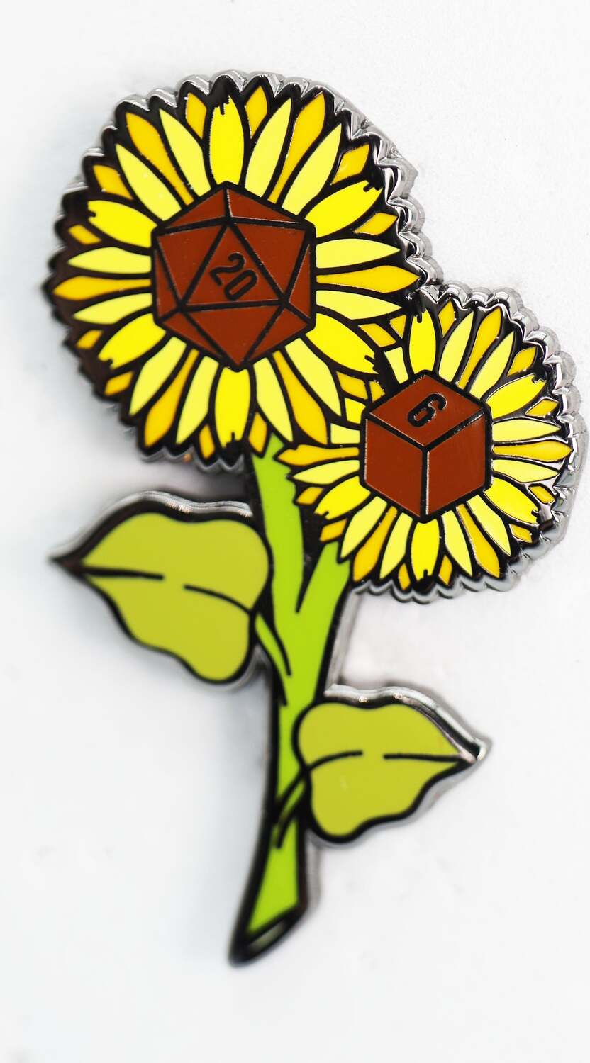 HOLLOW HEARTS ENAMEL PIN: DICE SUNFLOWER - Image 2