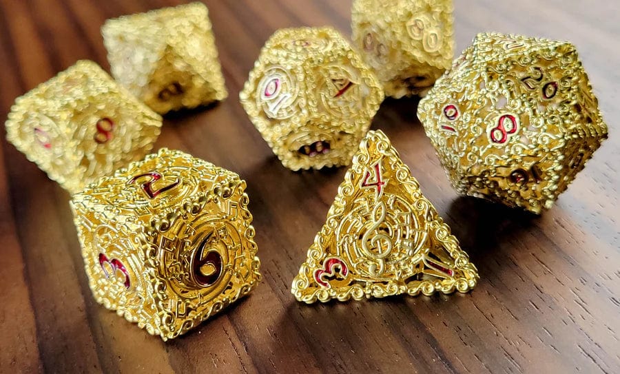 Hollow Notes 7-Piece Metal Dice Set