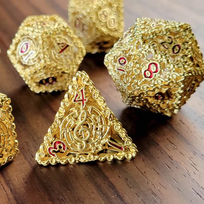 Hollow Notes 7-Piece Metal Dice Set - Image 2