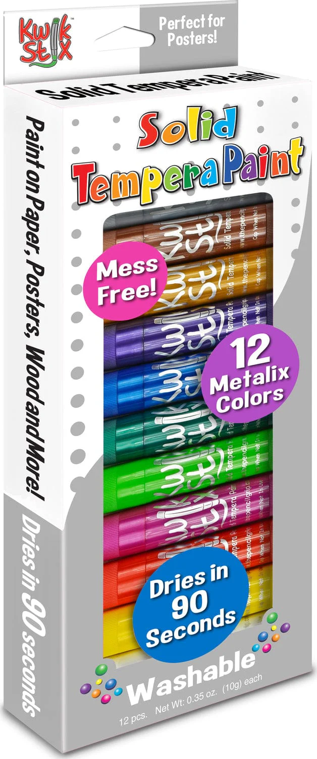 Kwikstix Tempera Paint  12 Metalix Colors - Image 2