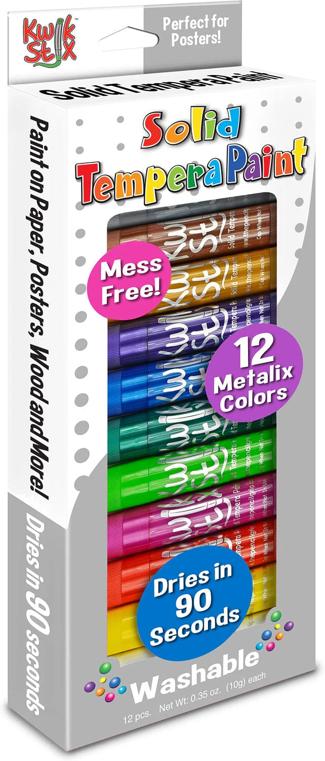 Kwikstix Tempera Paint  12 Metalix Colors - Image 5