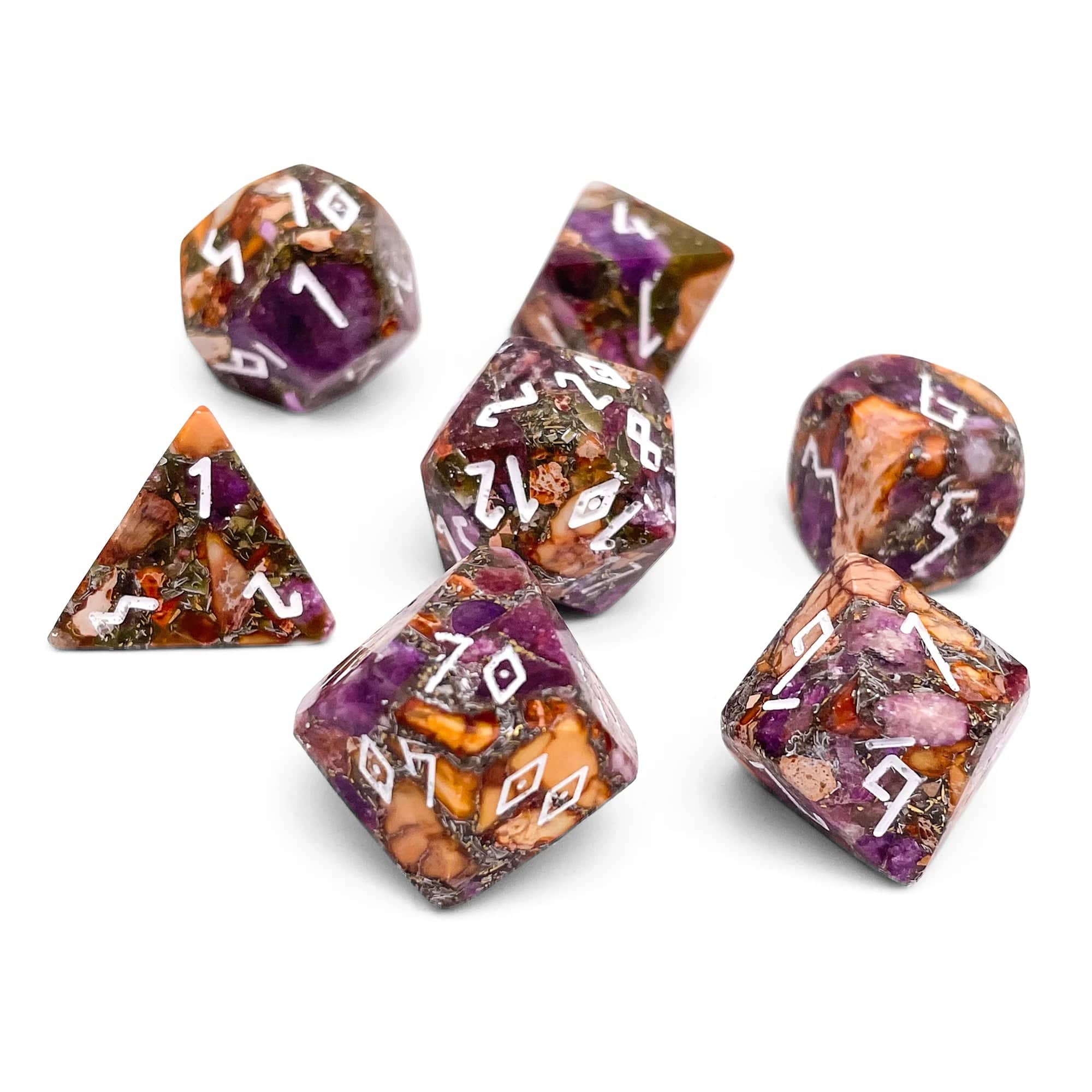 Lepidolite Orange Imperial Jasper 7 Die Set - Image 2