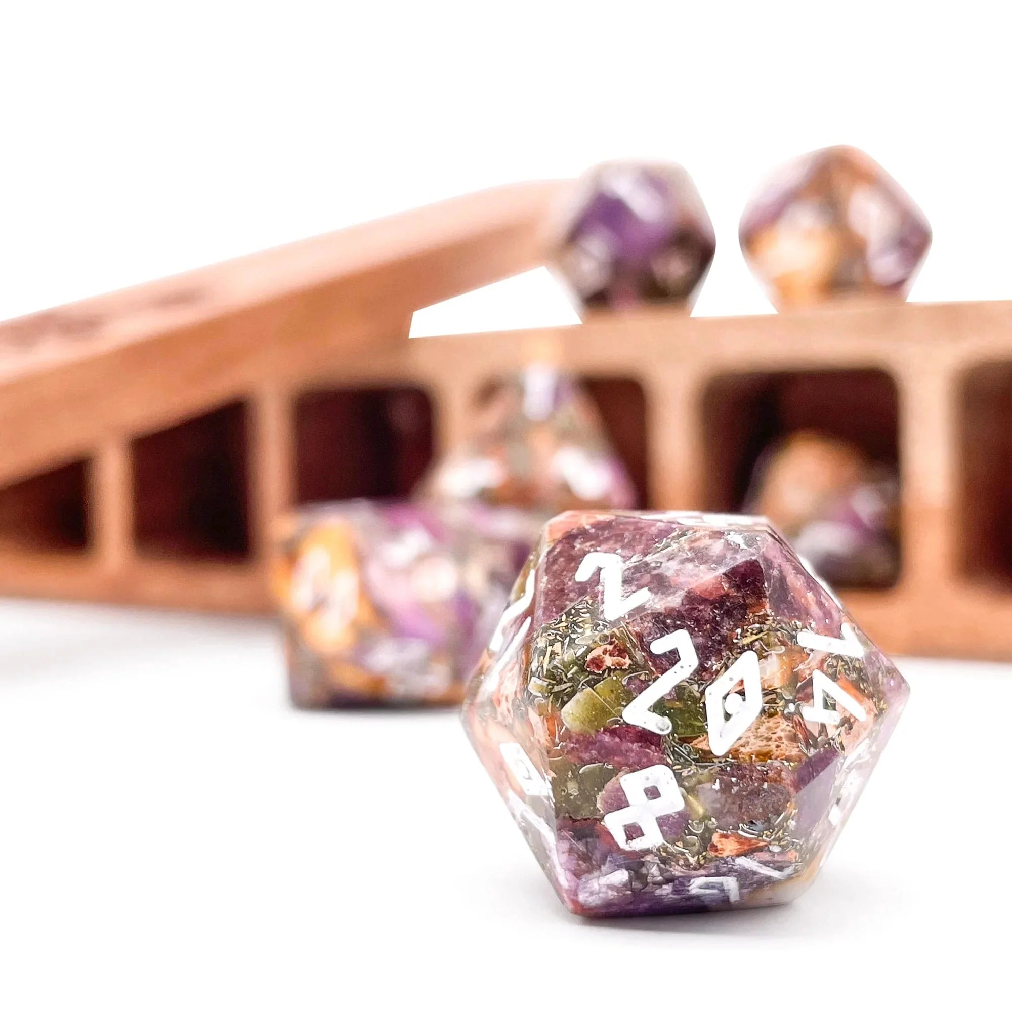 Lepidolite Orange Imperial Jasper 7 Die Set - Image 3