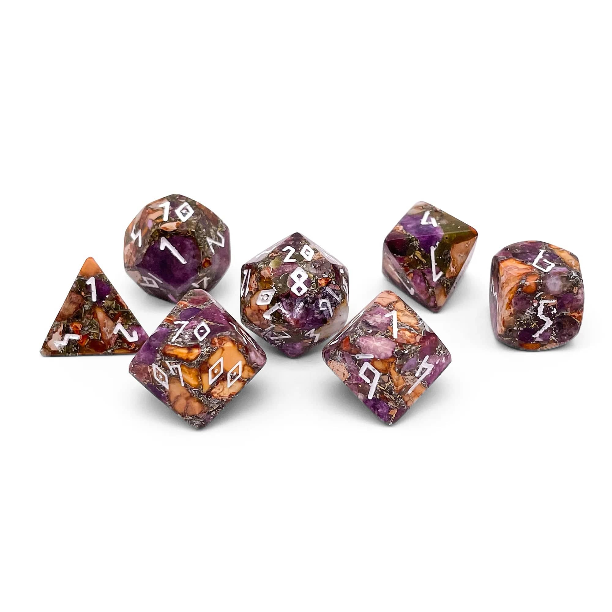 Lepidolite Orange Imperial Jasper 7 Die Set - Image 4