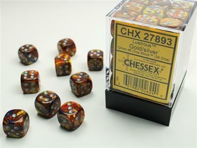 Lustrous® 12mm D6 Gold/silver Dice Block™ (36 dice) - Image 3