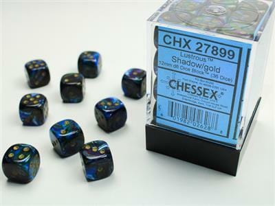 Lustrous® 12mm D6 Shadow/gold Dice Block™ (36 dice) - Image 5