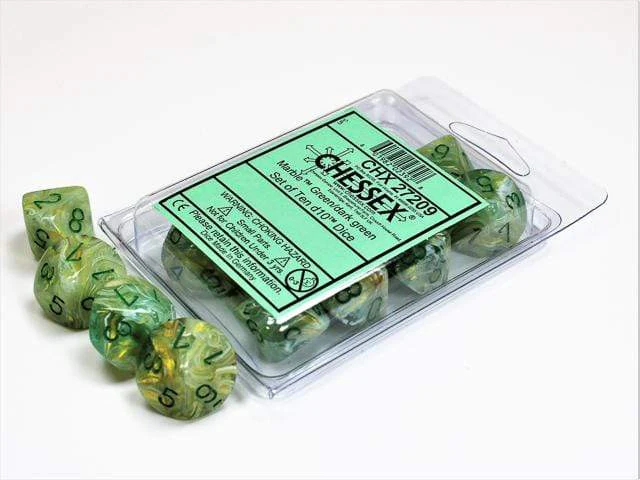 Marble Green Dark Green d10 Set