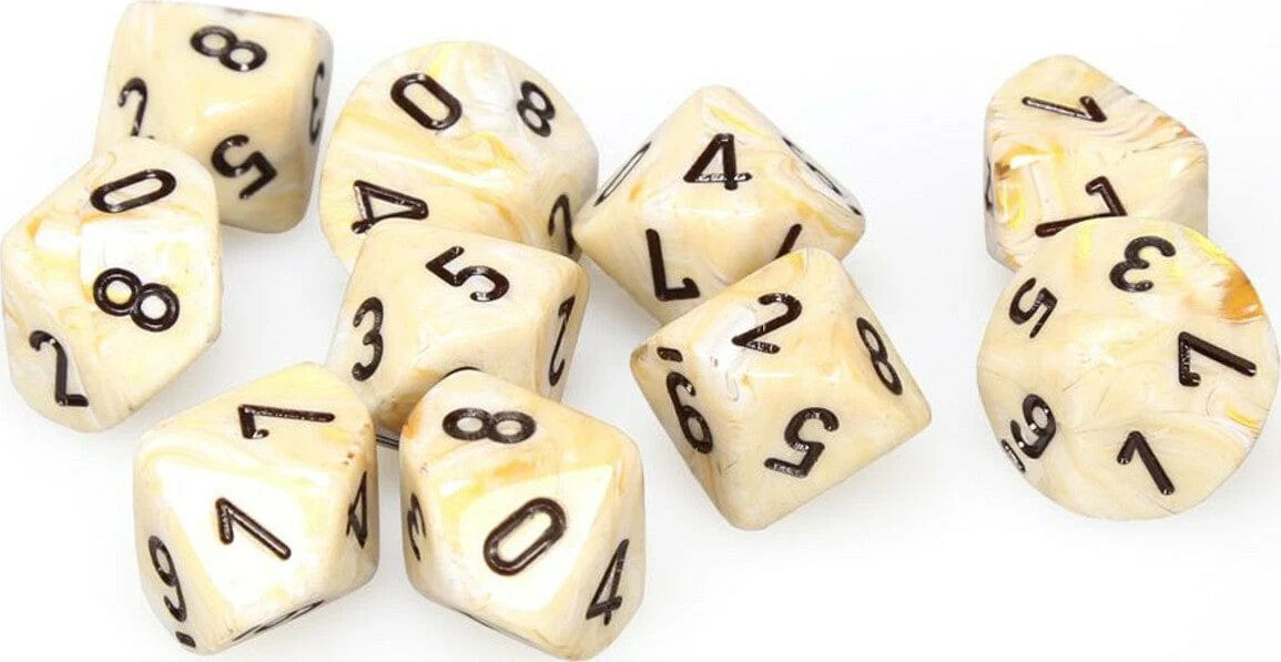 Marble Ivory Black d10 Set - Image 3