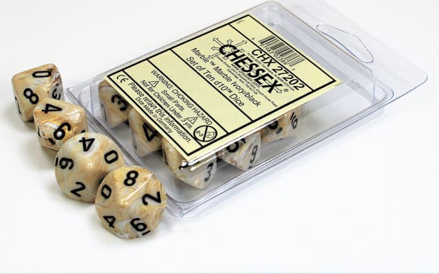 Marble Ivory Black d10 Set - Image 4