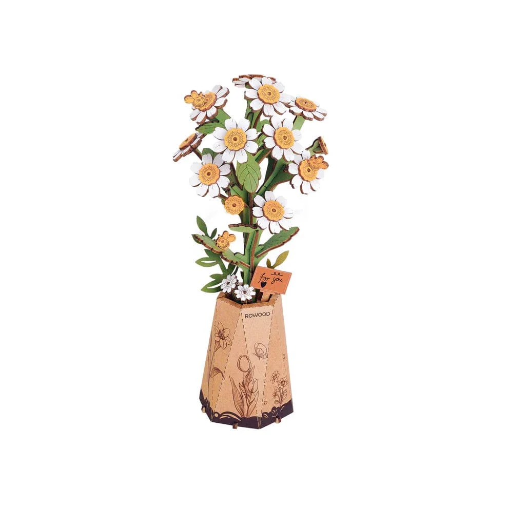Modern Wooden Puzzle: Chamomile
