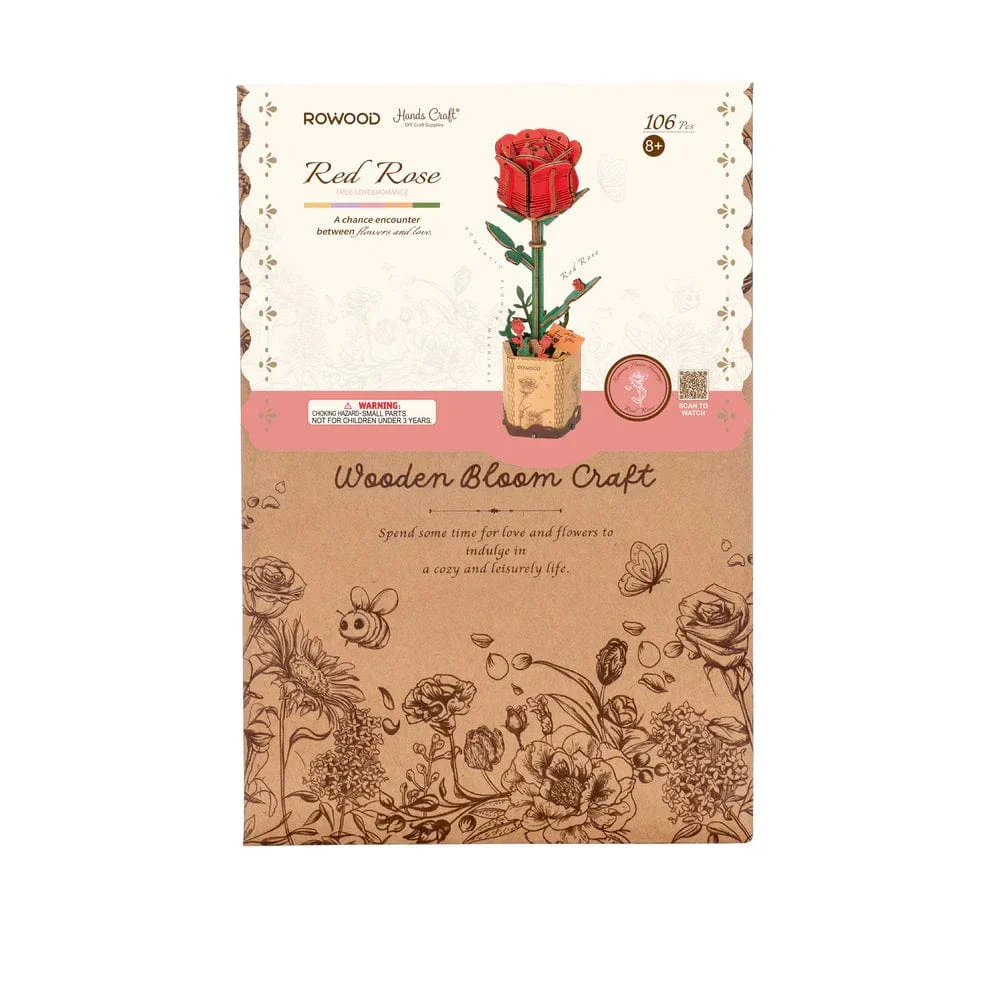 Modern Wooden Puzzle: Red Rose - Image 2