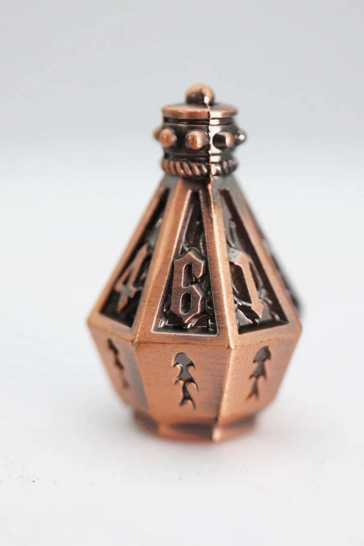 Moonlit Lantern: Coppered Flames - Metal RPG Dice Set - Image 2
