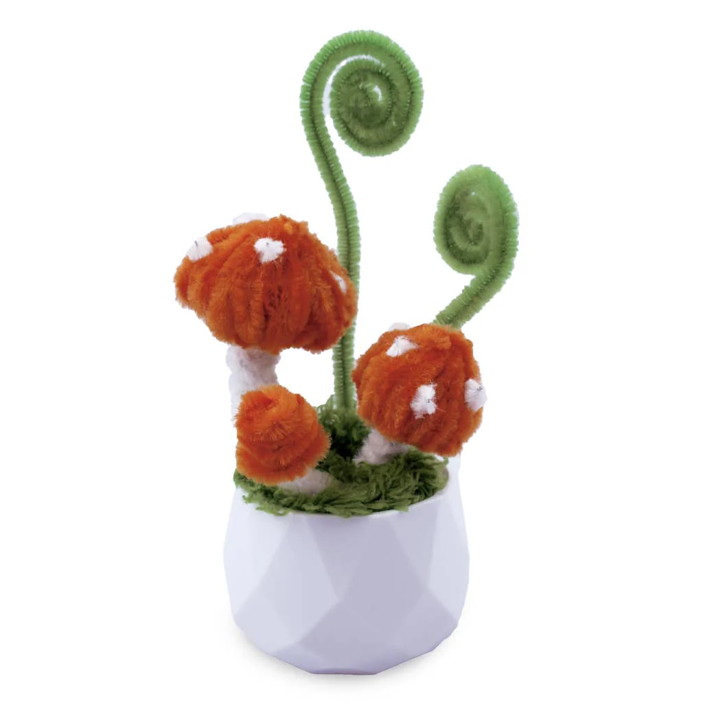 Mushroom Twist Art DIY Kit – Chenille Craft Decor - Image 3