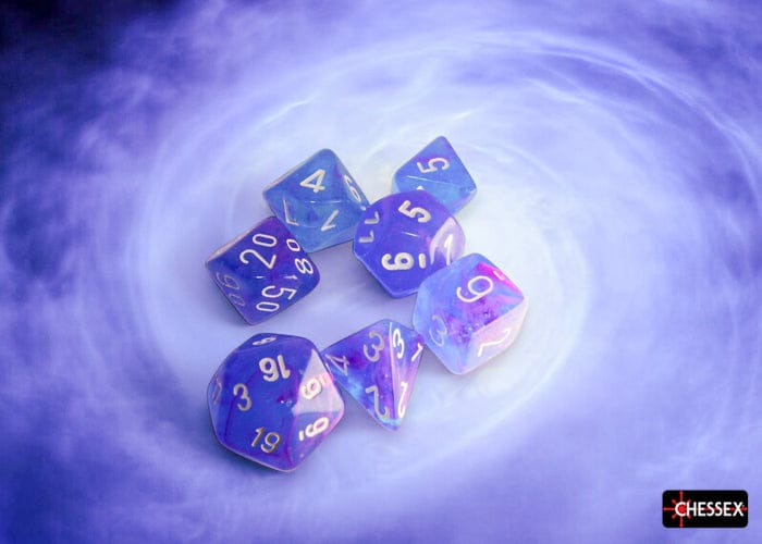 Nebula Aura/white Luminary 7-Die Set
