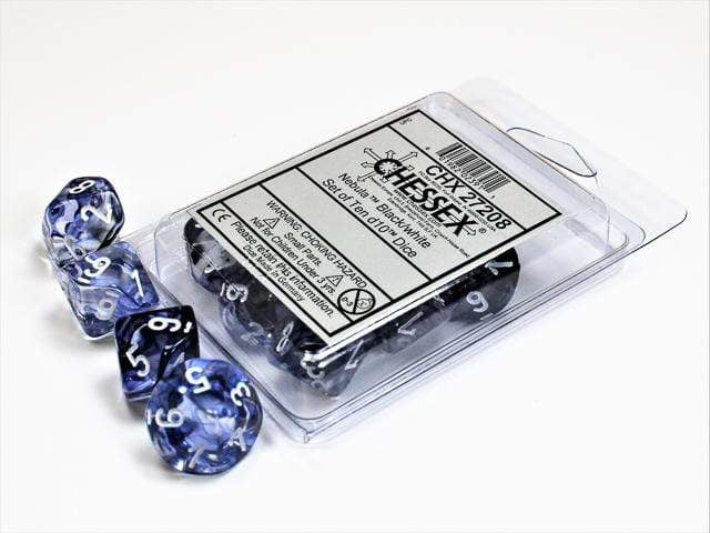 Nebula Black White d10 Set