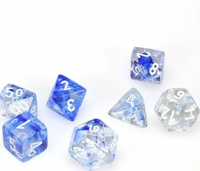 Nebula® Polyhedral Dark Blue/white 7-Die Set - Image 3