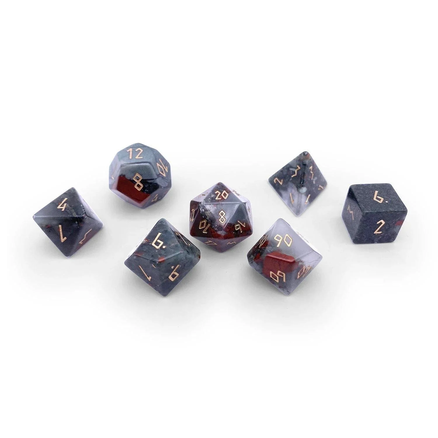 Bloodstone - 7 Piece RPG Set Gemstone Dice - Image 4