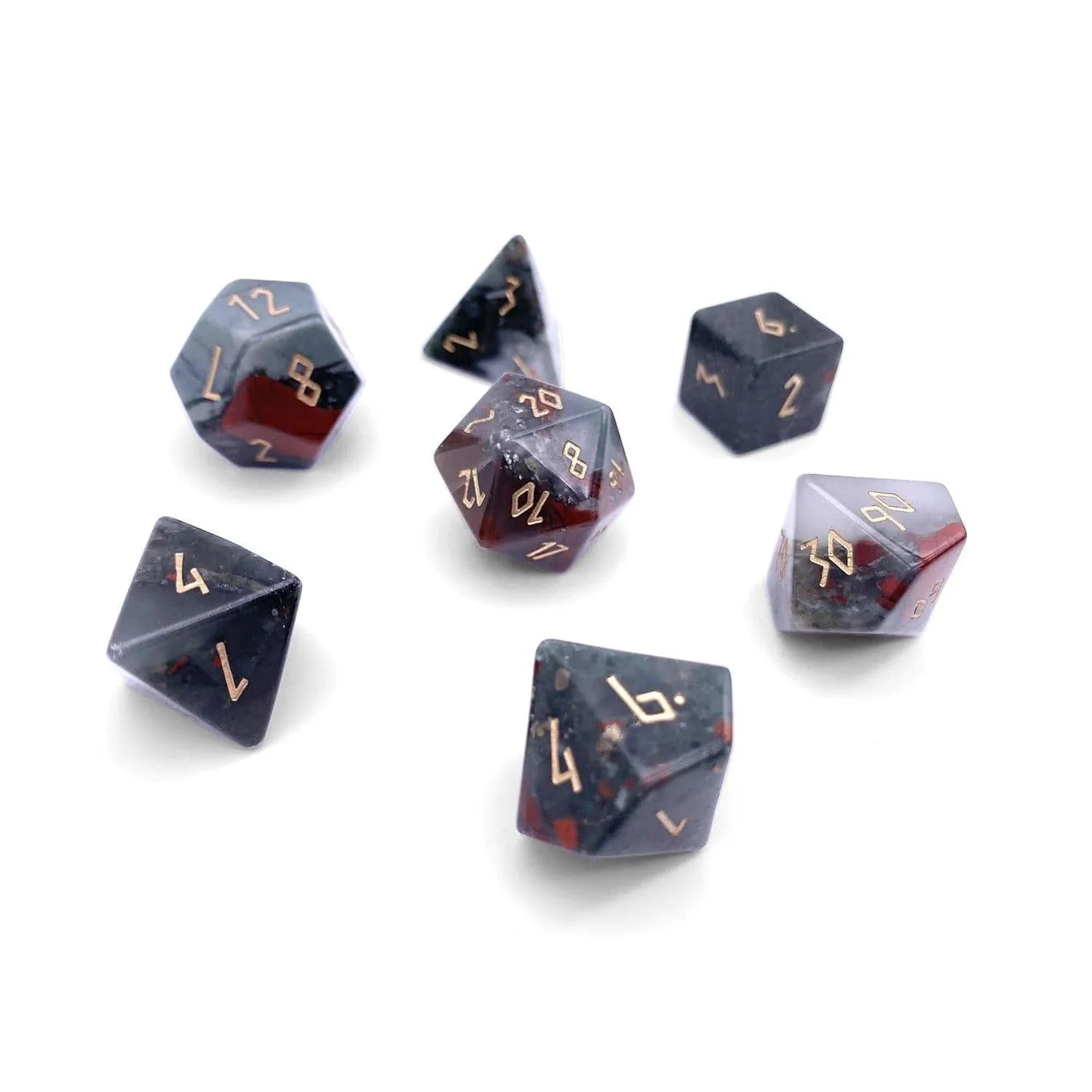 Bloodstone - 7 Piece RPG Set Gemstone Dice - Image 5