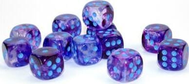 Nebula® 16mm D6 Nocturnal™/blue Luminary™ Dice Block™ (12 dice) - Image 6
