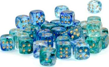 Nebula® 12mm D6 Oceanic™/gold Luminary™ Dice Block™ (36 dice) - Image 8