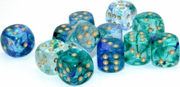 Nebula® 16mm D6 Oceanic™/gold Luminary™ Dice Block™ (12 dice) - Image 5